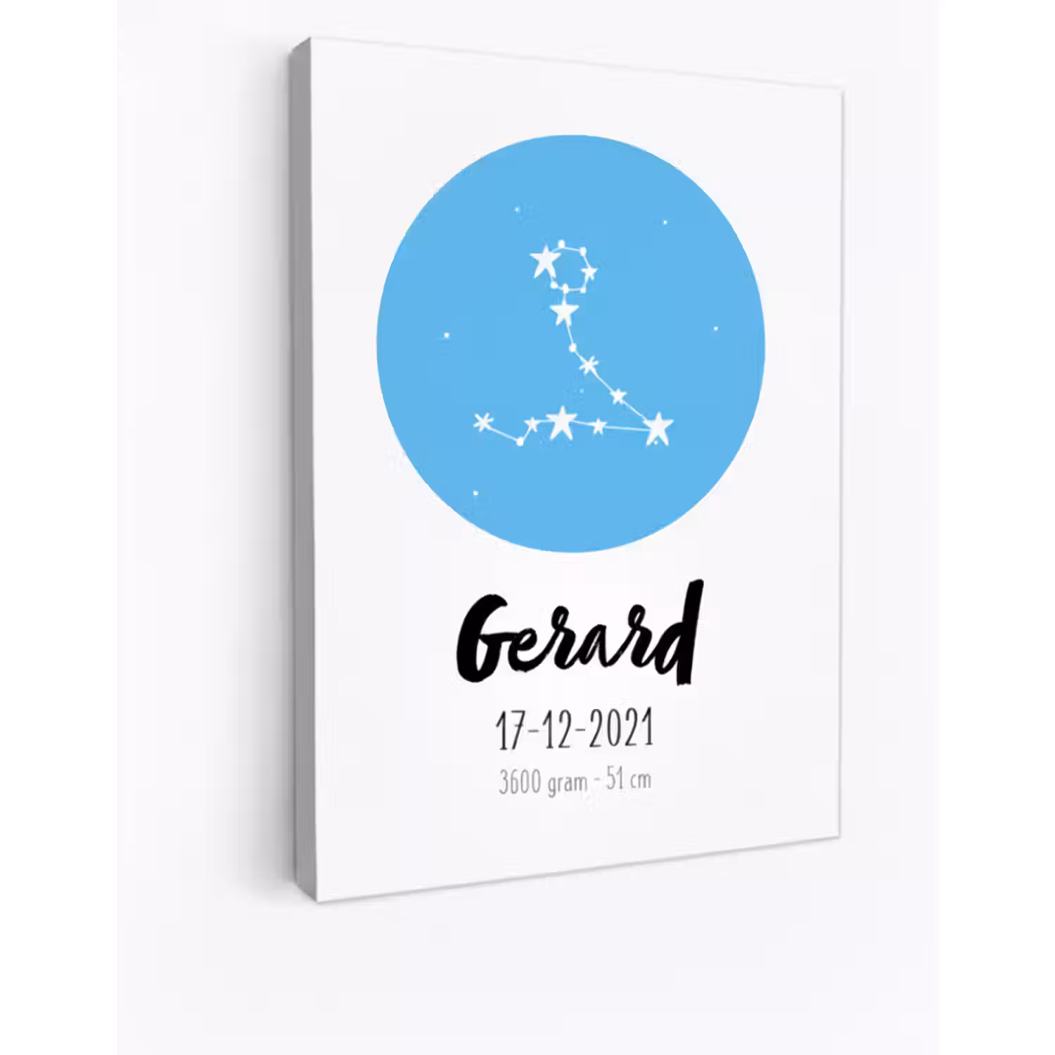 Geboorteposter sterrenbeeld vissen op canvas