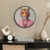 Tijger - Strik - Jasje - Roze Fotolijst rond zonder passe partout klein -sfeer1