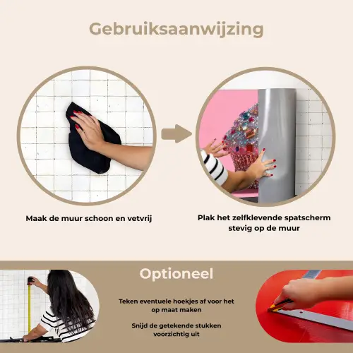 Cupcake - Kleurrijk - Edelstenen keuken achterwand spatscherm klein -gebruiksaanwijzing_NL