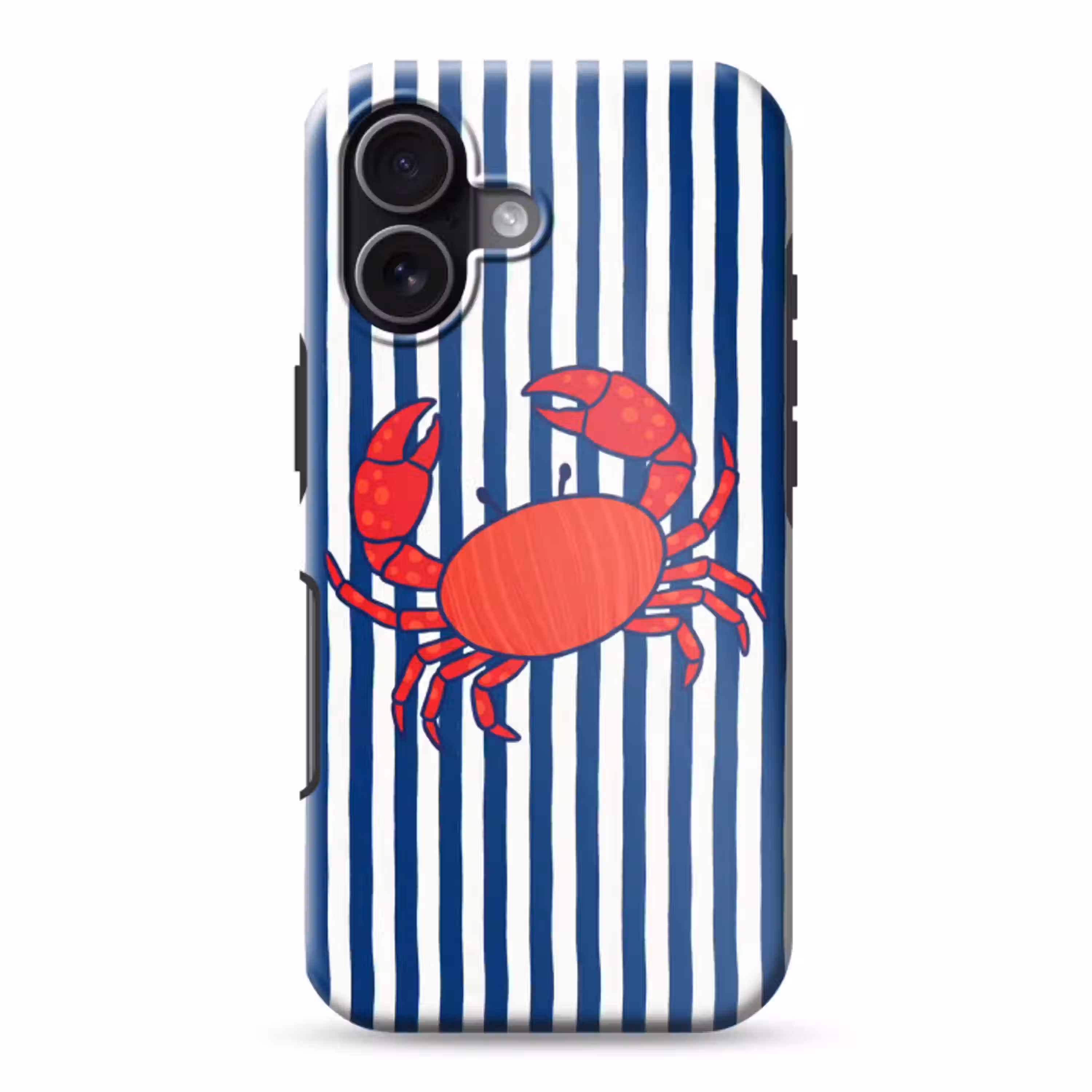 Krab - Strepen - Zeeleven - Illustratie - Rood Toughcase MagSafe Apple iPhone 17 klein -3d