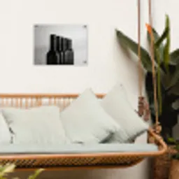 Wijnflessen - Zwart - Minimalistisch tuinposter los doek klein -sfeer7
