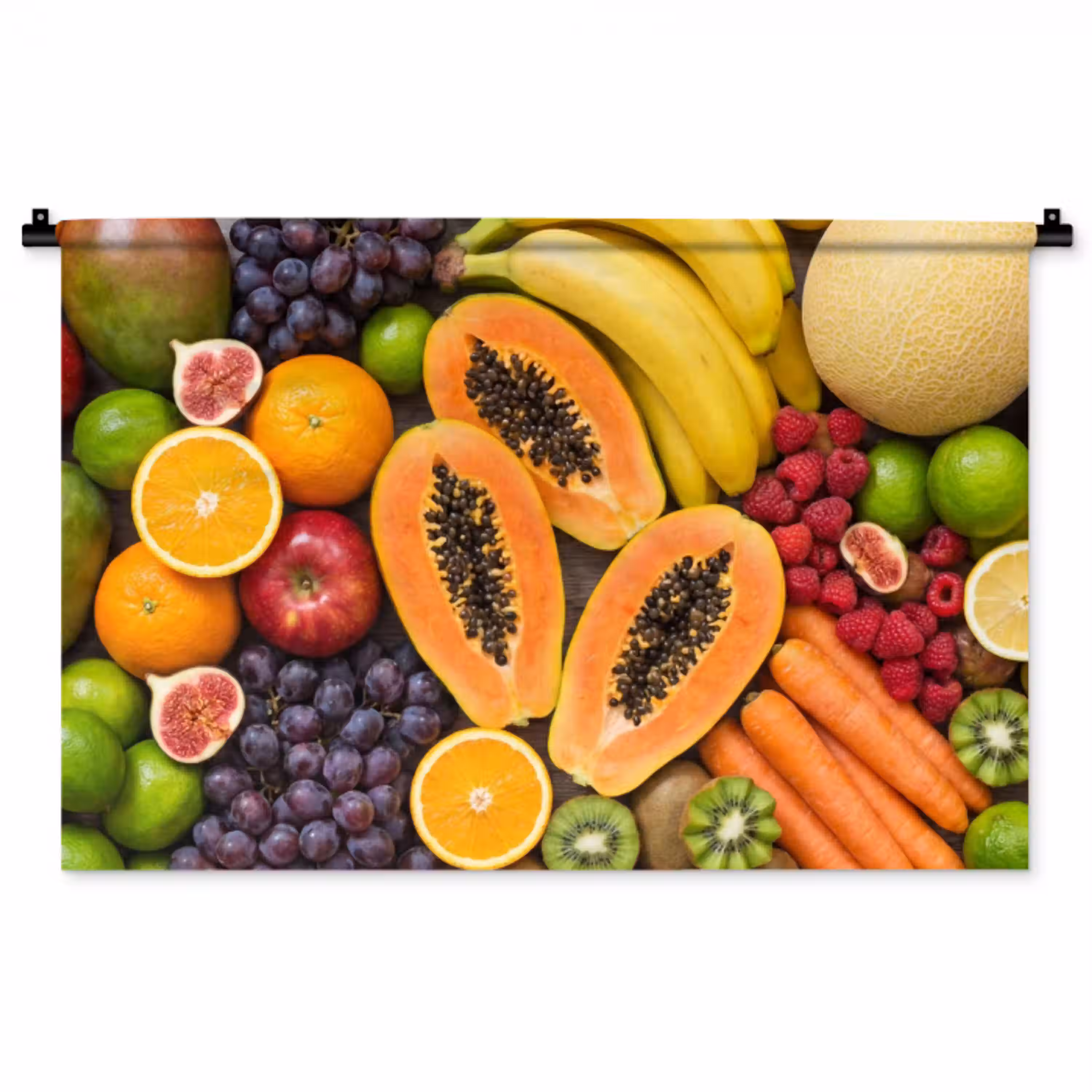 Eten - Fruit - Groenten - Vers - Kleurrijk Wandkleed katoen middel -zz3d