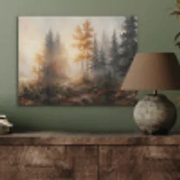 Bospad - Herfstbladeren - Natuur - Schilderachtig - Oranje PET vilt klein -sfeer2