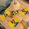 Frida Kahlo - Vrouw - Geel - Blauw - Bloemen Placemat vinyl groot -zzsfeer5_Kitchenyeah-website