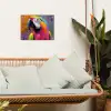 Papegaai - Kleurrijk - Schilderij - Tropisch tuinposter los doek klein -sfeer7