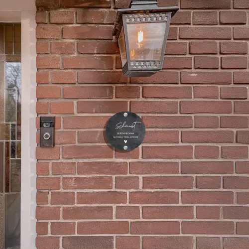 Donker steen - Sierlijk Naambord Rond klein -sfeer7-rond-XS