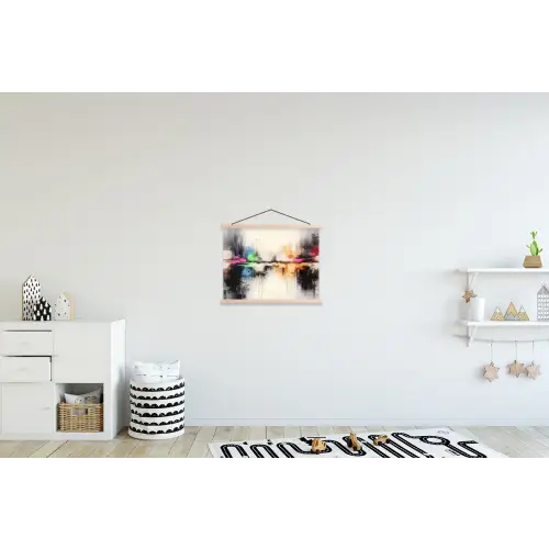 Abstract - Kleurexplosie - Landschap textielposter latten blank klein -kinderkamer