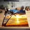 Strand - Horizon - Zonsondergang - Palmboom - Zee Inductie beschermer vinyl 3mm middel -sfeer5