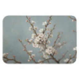 Botanisch - Stilleven - Blauw Badmat klein -3d