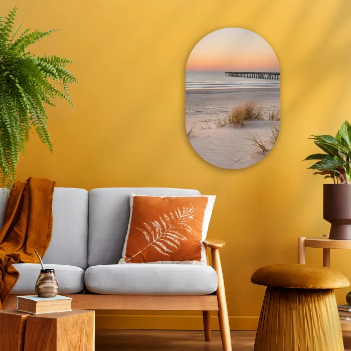 Pier - Zonsondergang - Strand Wandcirkel Ovaal Forex klein -sfeer4