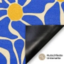 Abstract - Bloem - Blauw Deurmat klein 898 -antislip_DE