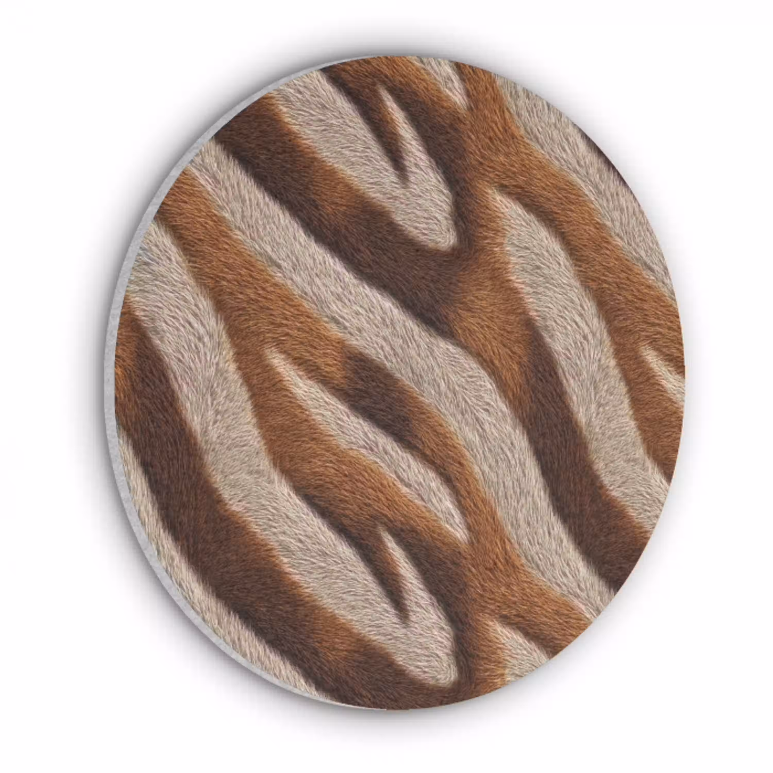 Zebra - Bruin - Patroon Akoestische PET Vilt - Rond klein 838 -3d