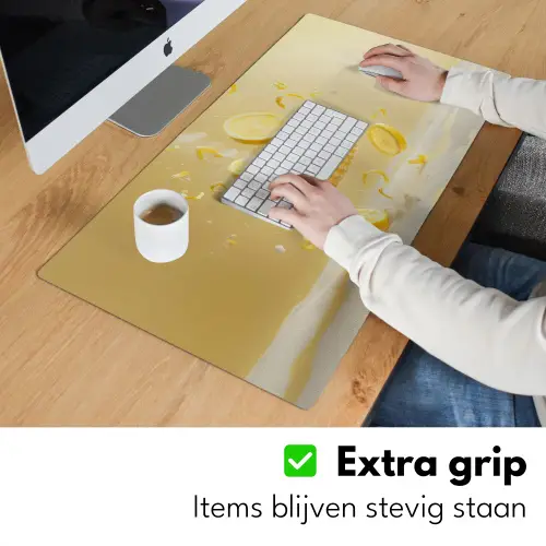 Citroen - Taart - Eten - Geel Muismat XXL klein -sfeer3