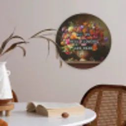 Kleur - Bloemen - Vintage - Bloemenvaas Akoestische PET Vilt - Rond klein -sfeer3