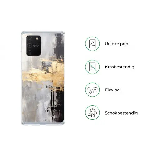 Goud - Luxe - Acryl - Kunst Telefoonhoesje Samsung Galaxy S10 Lite klein -specsS10Lite
