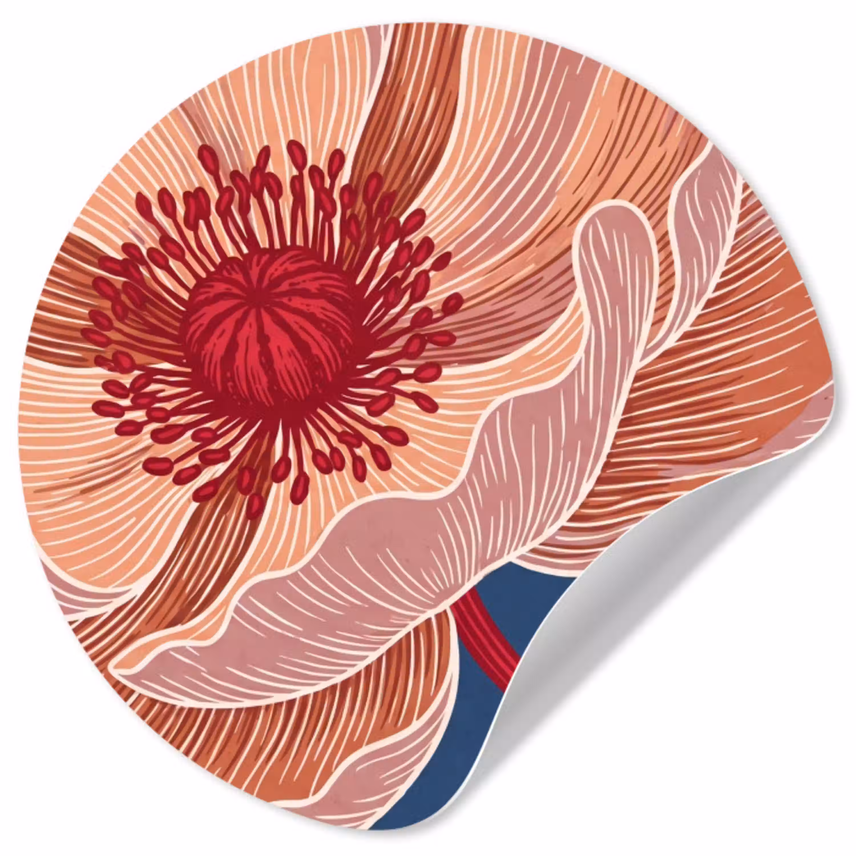 Bloemen - Modern - Abstract Wandcirkel behangsticker klein -3d