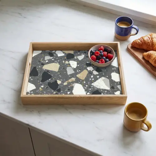 Terrazzo - Decoratie - Interieur - Stenen Dienblad Rechthoek middel -sfeer2
