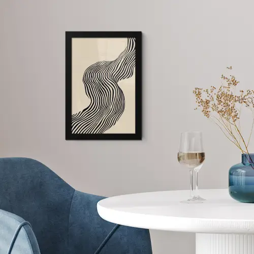 Golvend - Lijnen - Abstract - Silhouet fotolijst zwart zonder passe partout klein -sfeer4