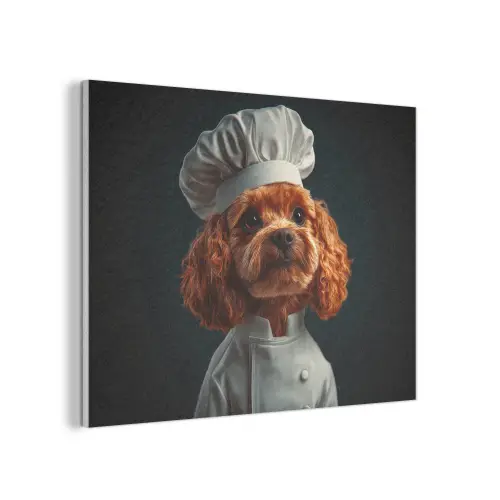 Bruin - Kok - Hondje PET vilt klein -3d