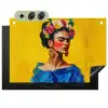 Frida Kahlo - Vrouw - Geel - Blauw - Bloemen Inductie beschemer met haakjes klein -3d