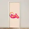 Tijger - Roze - Oranje deurposter klein -3d_beige