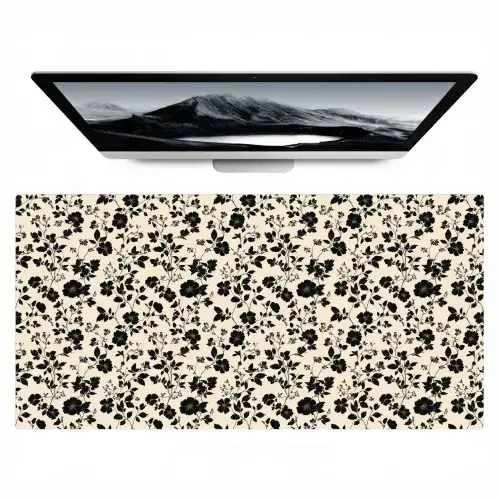 Bloemen - Dessin - Zwart Muismat XXL klein 681 -zzz3d