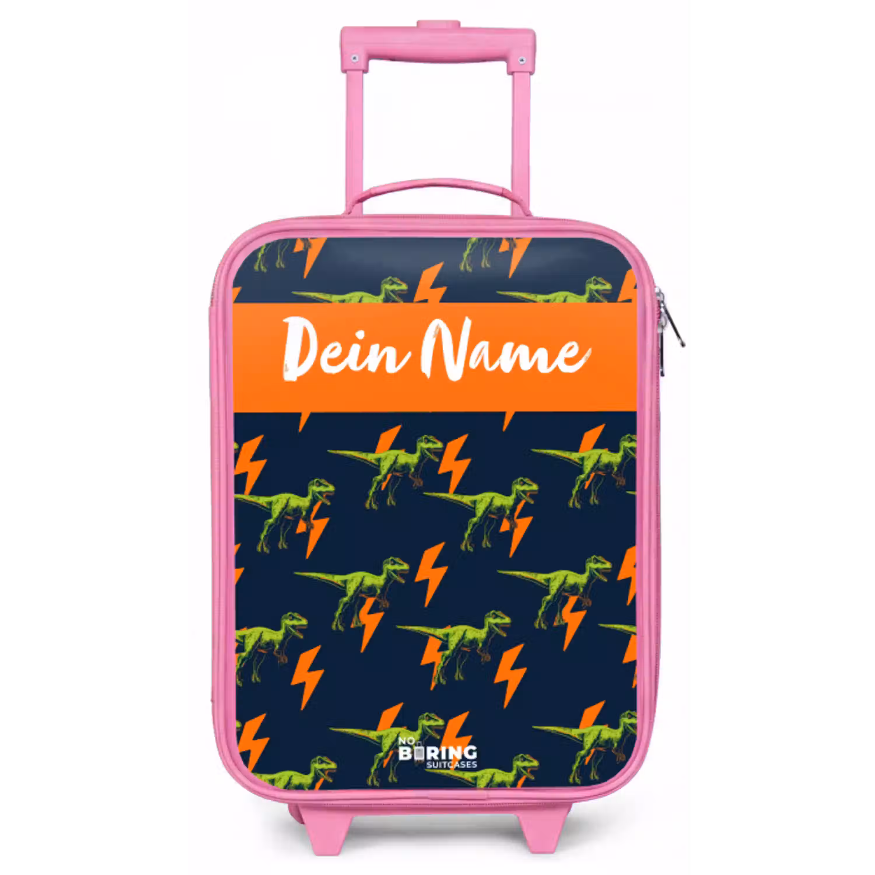 Dinos - Bliksem - Dieren - Blauw Kinderkoffer - Roze klein -zz3dotto