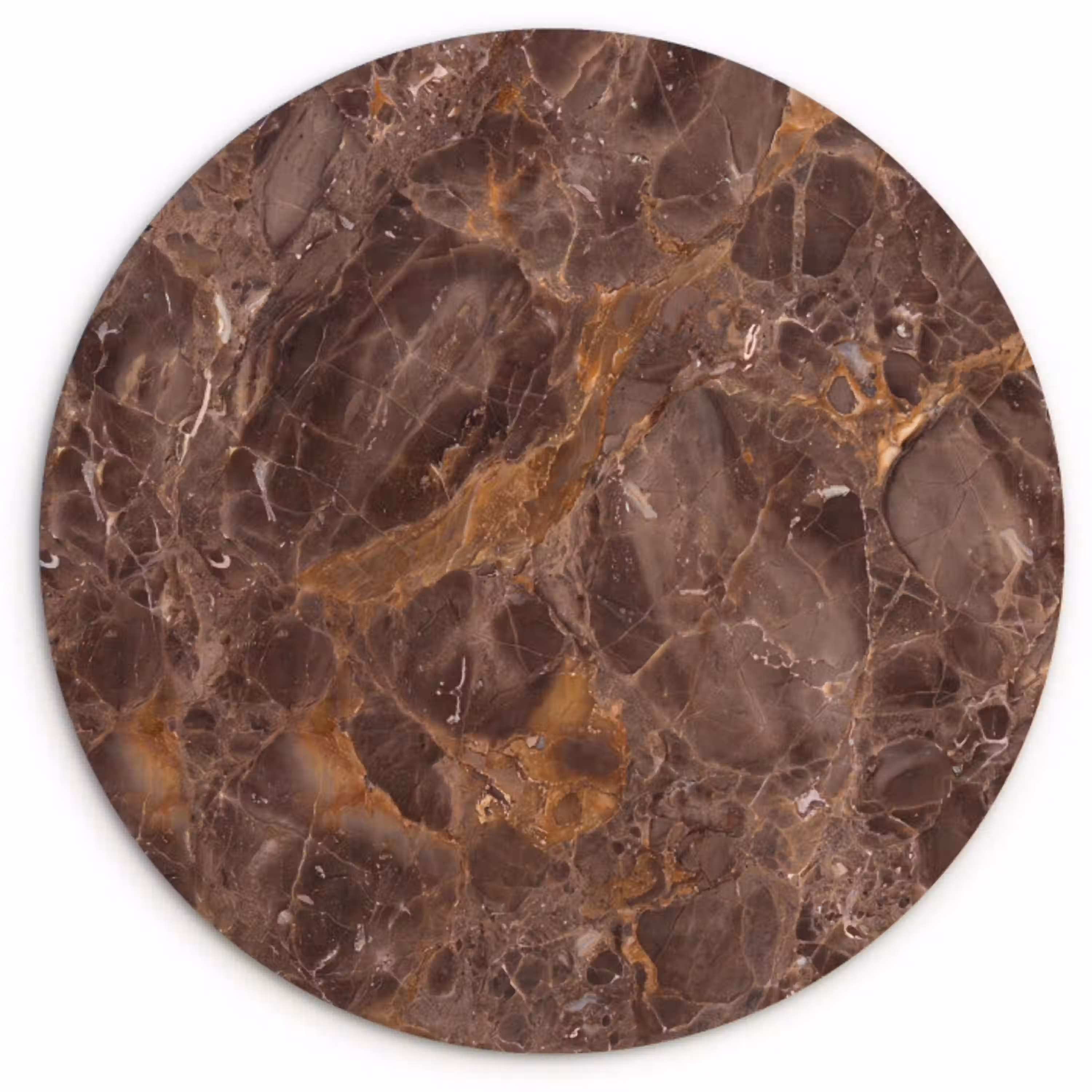 Marmer - Patroon - Natuur - Bruin - Goud Wandcirkel kunststof plaat 5mm dik klein -3d