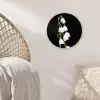 Lelietjes van dalen - Bloemen - Zwart - Flora Wandcirkel kunststof plaat 5mm dik klein -sfeer5