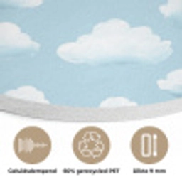Wolken - Illustratie - Blauw Akoestische PET Vilt - Rond klein 838 -closeup_NL