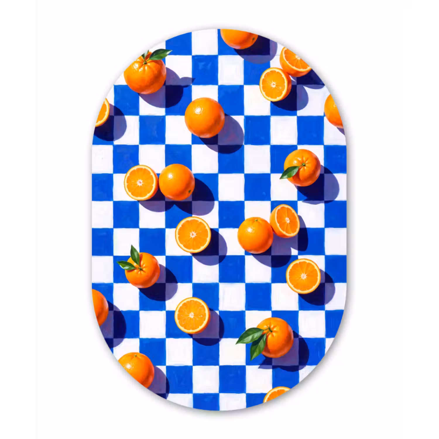 Muurovaal - Glas - Sinaasappel - Geruit - Eten