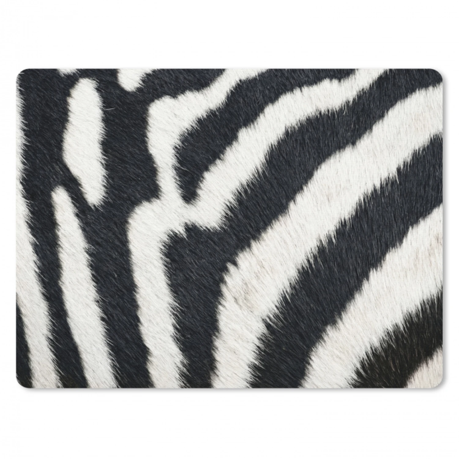 Zebra - Vacht - Klassiek - Zwart - Wit muismat rubber klein -3d
