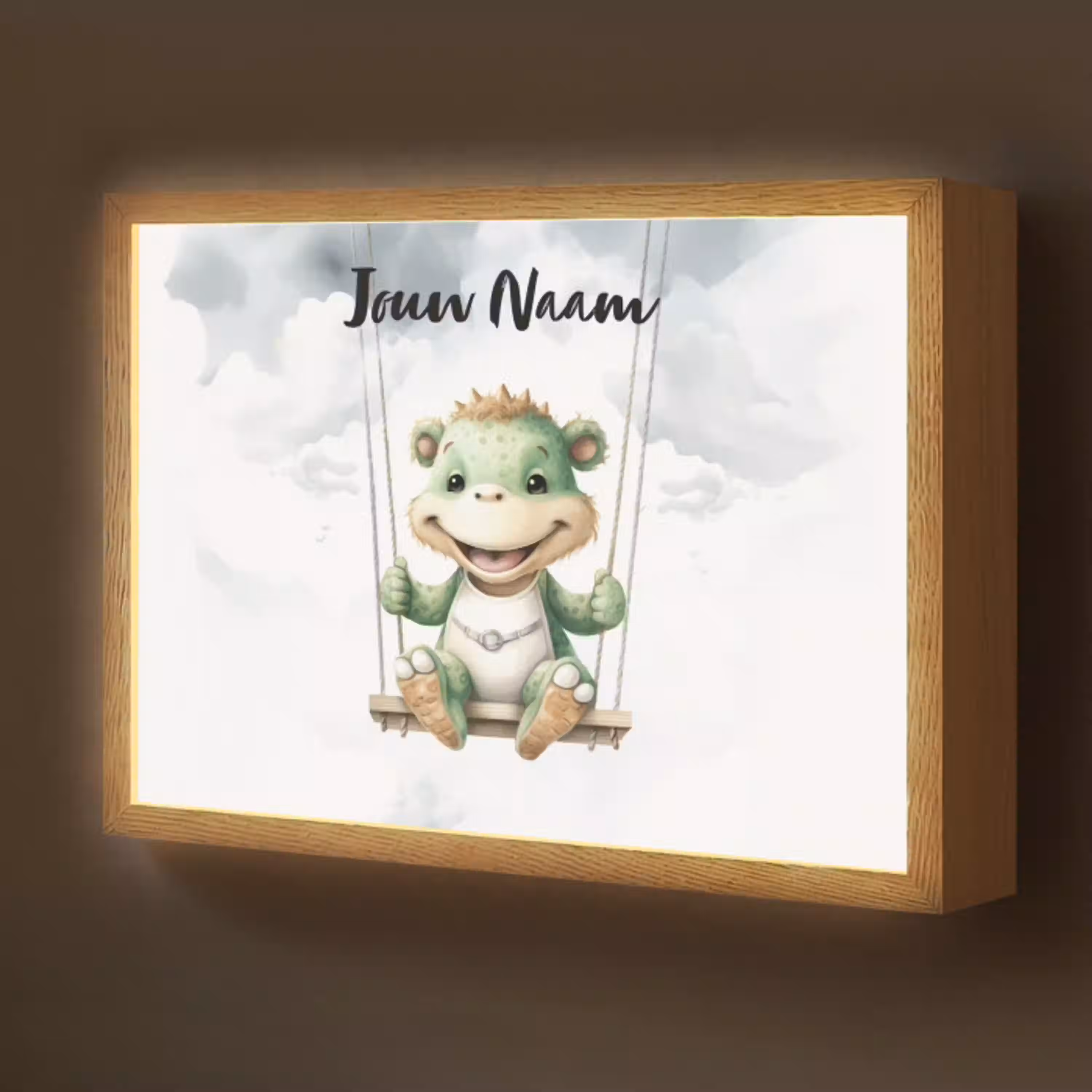Dino - Baby dier - Kinderen Light Box met batterij (Wandlamp kind) middel -z3d_website
