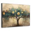 Boom - Abstract - Bruin - Goud - Industrieel Textielframe zwart klein -3d