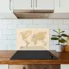 Wereldkaart - Realistisch - Beige keuken achterwand spatscherm klein -sfeer2