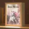 Eenhoorn - Meisje - Roze - Bloemen - Sprookje Light Box met kabel (Kinderlampje) klein -zzz_3d_website