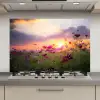 Bloemen - Roze - Zonsondergang - Natuur - Weide - Horizon keuken achterwand spatscherm klein -3d_website