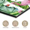 Flamingo - Bloemen - Bladeren - Jungle - Tropical aluminium wit klein -closeup_NL