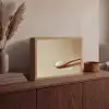 Lepel - Rijst - Hout - Beige Light Box met batterij (Wandlamp) middel -sfeer2