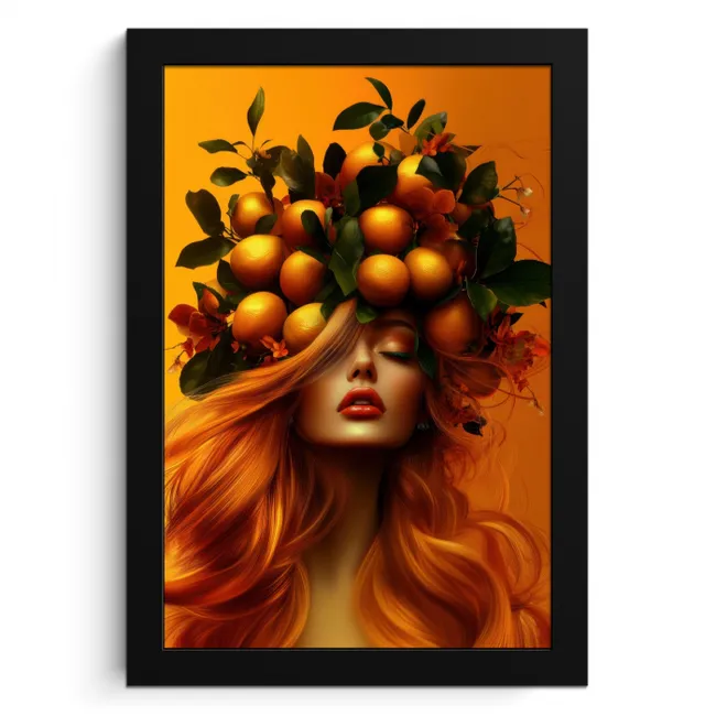 Vrouw - Citroenen - Bloesem - Geel KitchenYeah - Keuken - Fotolijst klein -3d