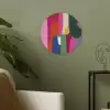 Kleurvakken - Recht - Rond - Abstract Akoestische PET Vilt - Rond klein -sfeer2