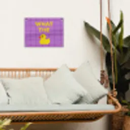 Tekst - Eend - Paars tuinposter los doek klein -sfeer7