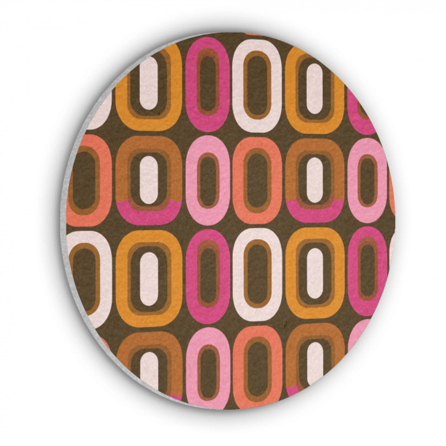 Modern - Retro - Kleurrijk Akoestische PET Vilt - Rond klein 838 -3d