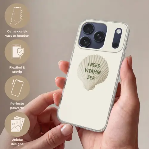 Schelp - Quote - Groen Telefoonhoesje iPhone 17 Pro klein -sfeer3_NL