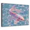 Vis - Water - Blauw - Licht Textielframe - compleet frame klein -3d