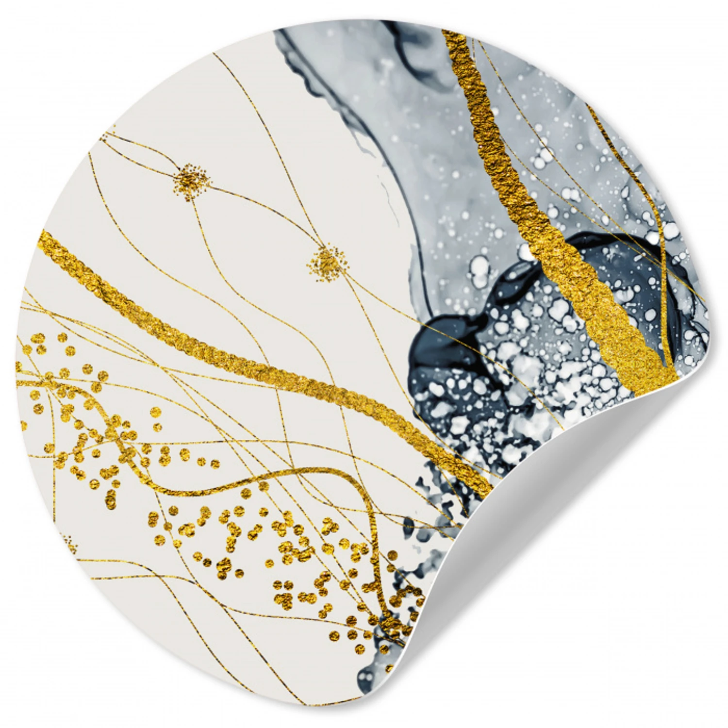 Abstract - Goud - Natuur - Kunst Wandcirkel behangsticker klein -3d