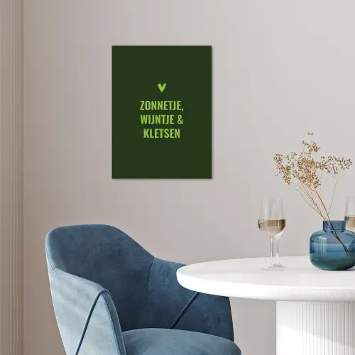 Donkergroen - Quote - Zon - Zomer poster papier klein -sfeer3