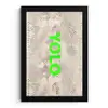 YOLO - Groen - Neon - Slangenprnt fotolijst zwart zonder passe partout klein -3d