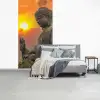 Buddha - Zonsondergang - Boeddha beelden - Planten fotobehang vinyl groot -slaapkamer