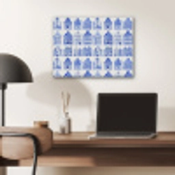 Patroon - Huizen - Blauw PET vilt klein 837 -sfeer5